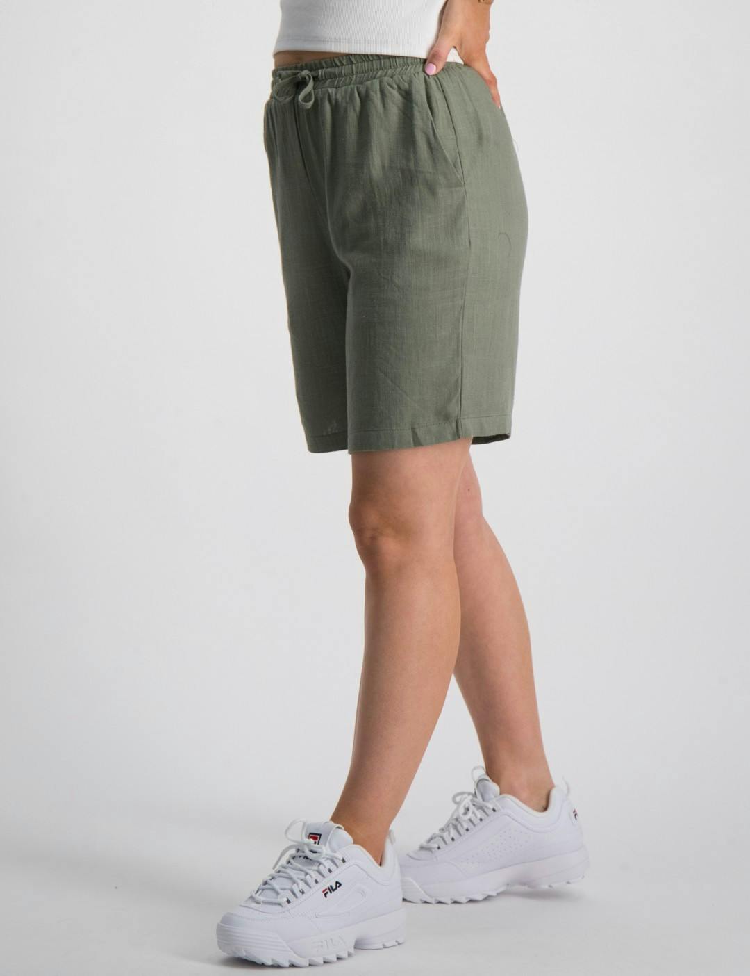 haj Stuepige skotsk Grøn Tanja Linen Shorts til Pige | Kids Brand Store