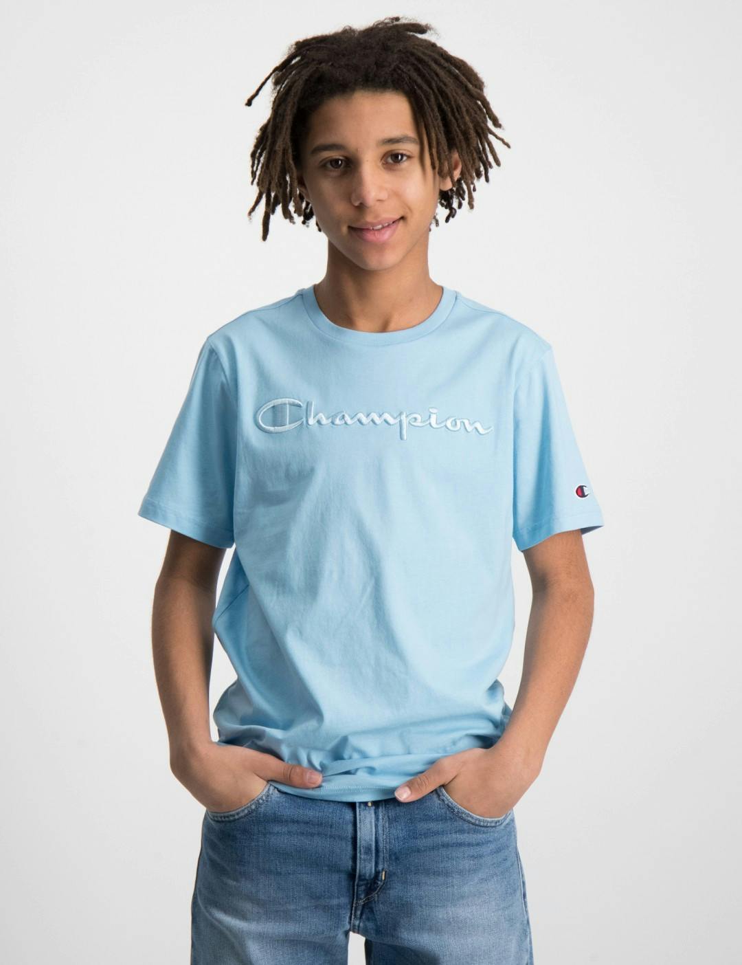 tilbede Alfabet Regulering Blå Crewneck T-Shirt til Dreng | Kids Brand Store
