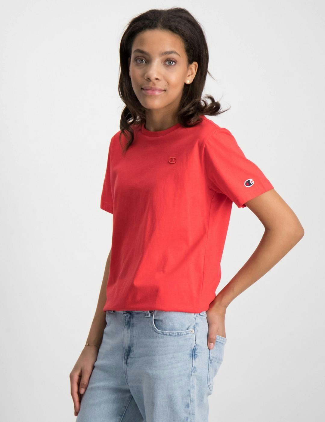 Rød Crewneck T-Shirt til Pige | Kids