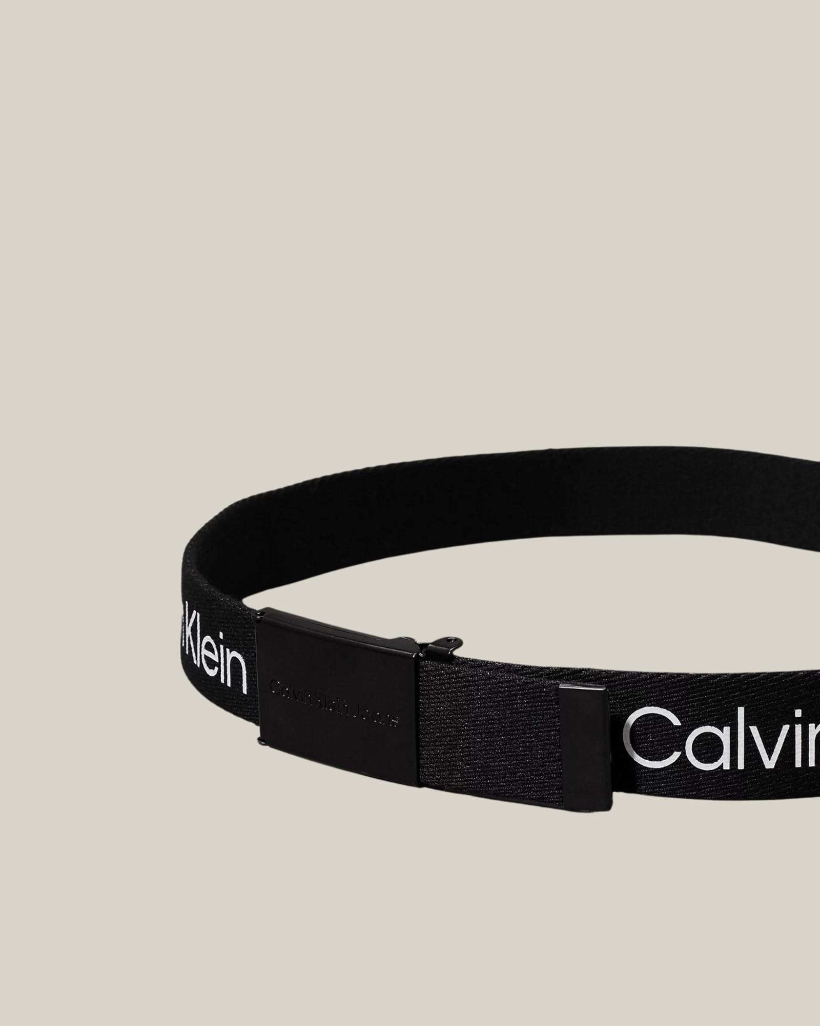 CANVAS LOGO METALLIC BUCKLE BELT