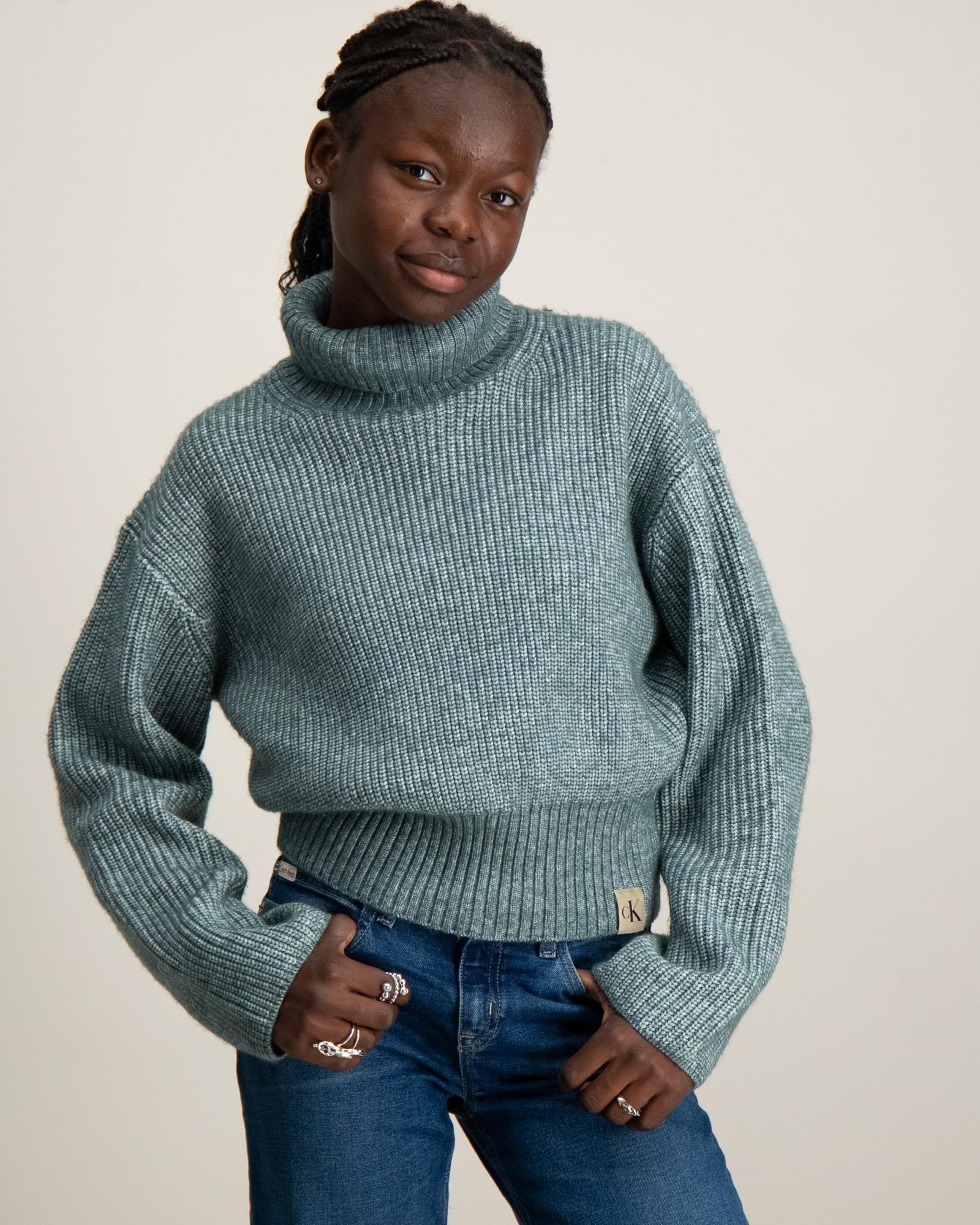 MELANGE STITCH ROLLNECK SWEATER