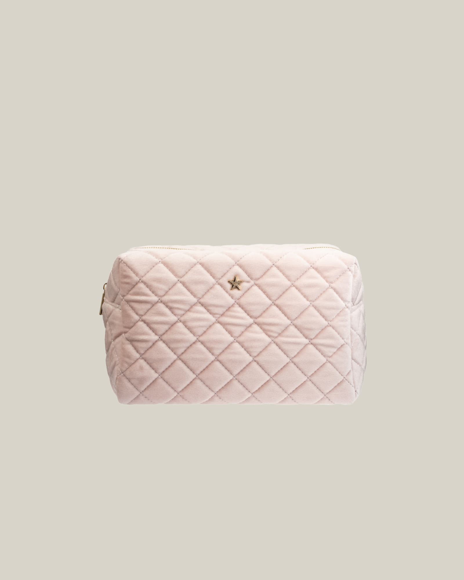 Velvet Square Quilted Make-Up Pouch Small