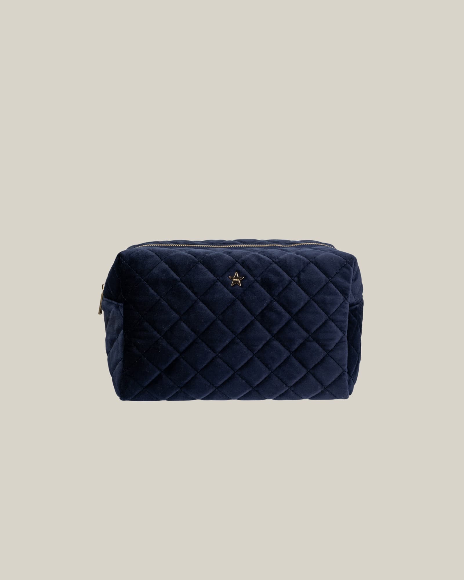 Velvet Square Quilted Make-Up Pouch Small