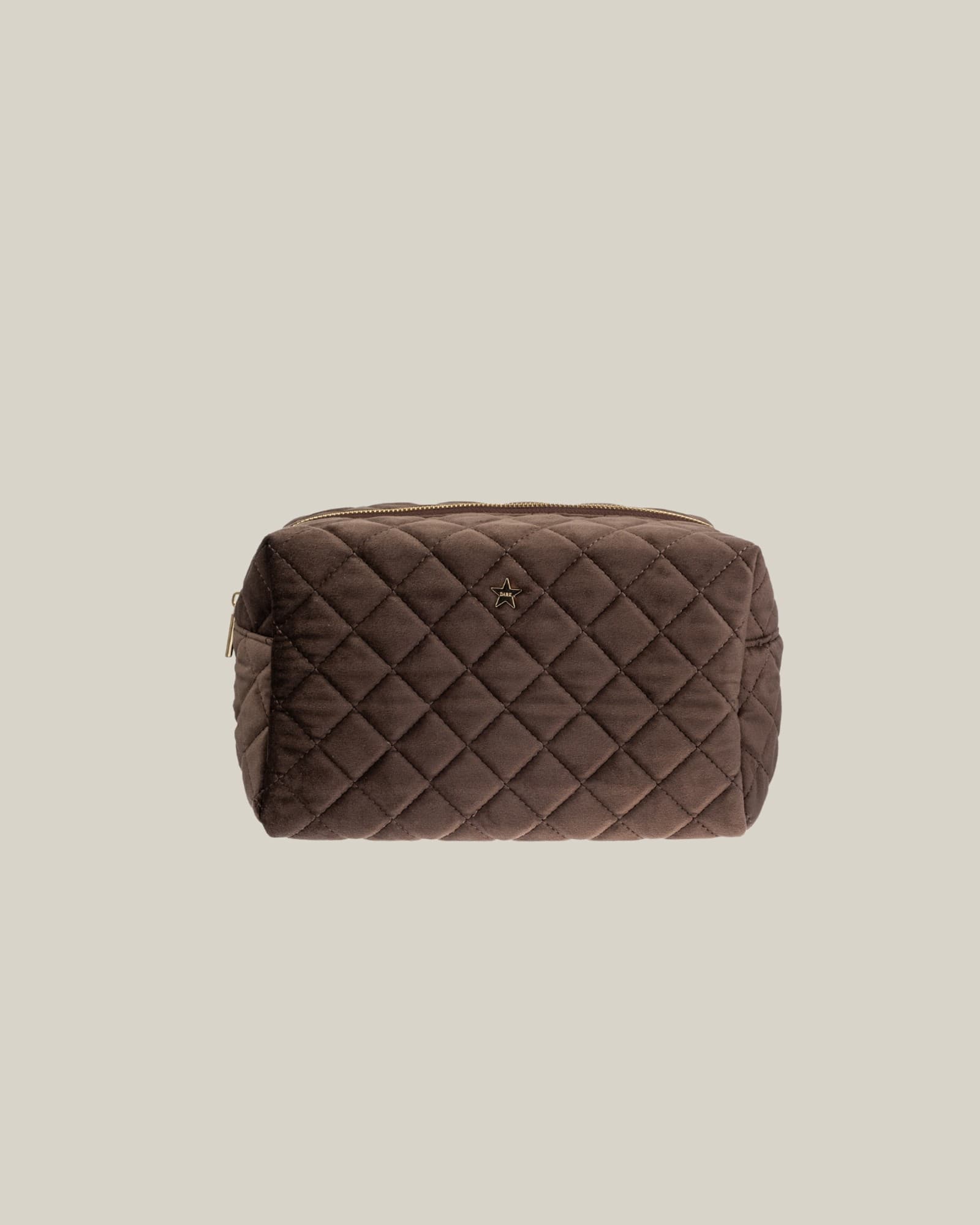 Velvet Square Quilted Make-Up Pouch Small