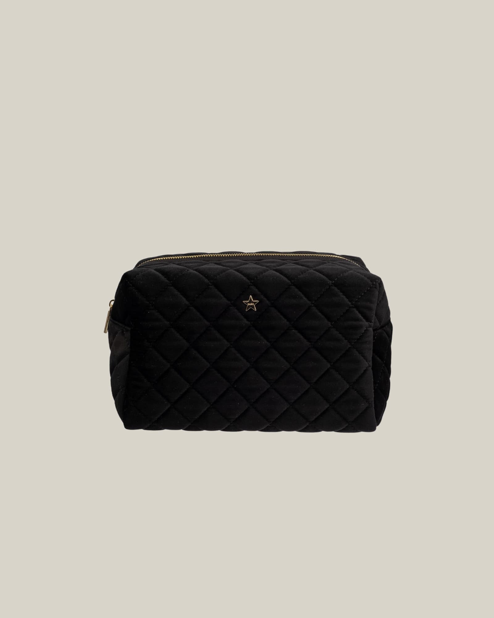 Velvet Square Quilted Make-Up Pouch Small