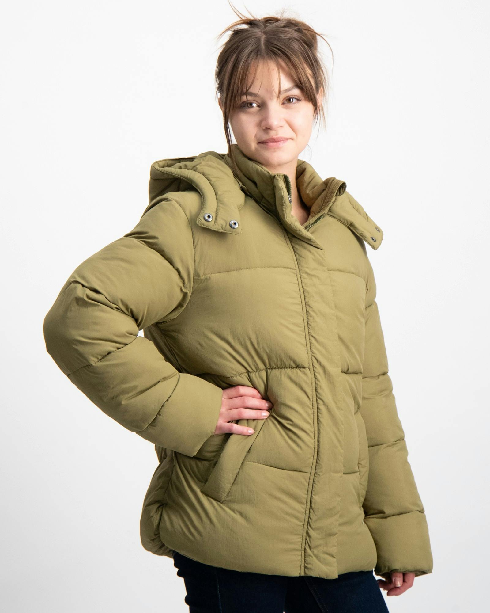 Oversized lightweight puffer jacket